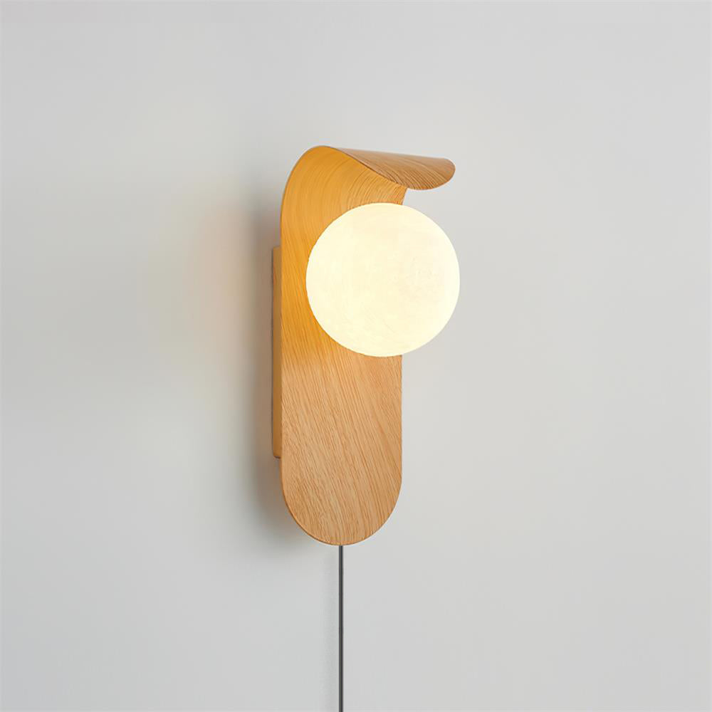CedarGlow | Stylish Modern Plug-In Wall Sconce Lighting with Frosted Globe 9