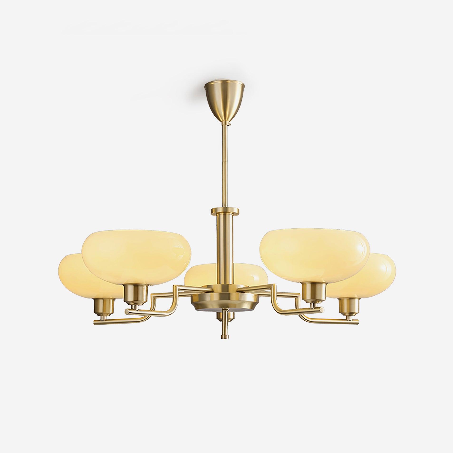 Luminara | Elegant Gold Modern Glass Shade Dining Room Chandelier 1