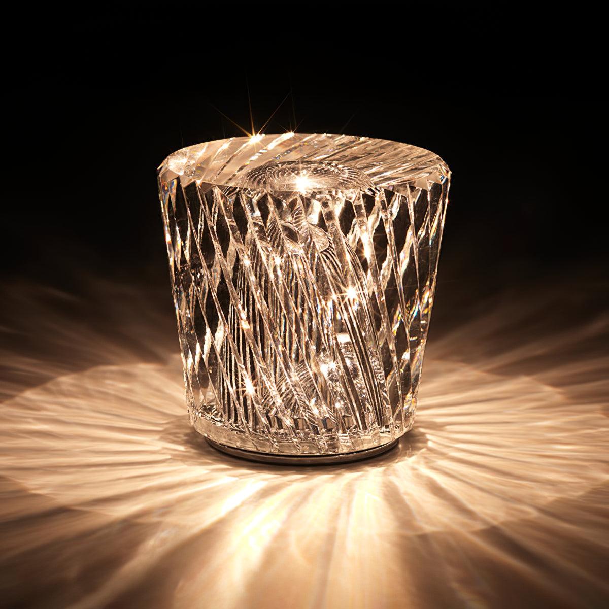Luminara | Elegant Rechargeable Crystal Glass Table Lamp for Bedside or Desk 2