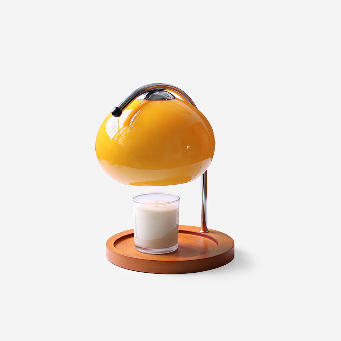 LumosGlow | Elegant Halogen Candle Warmer Lamp with Wooden Base 1