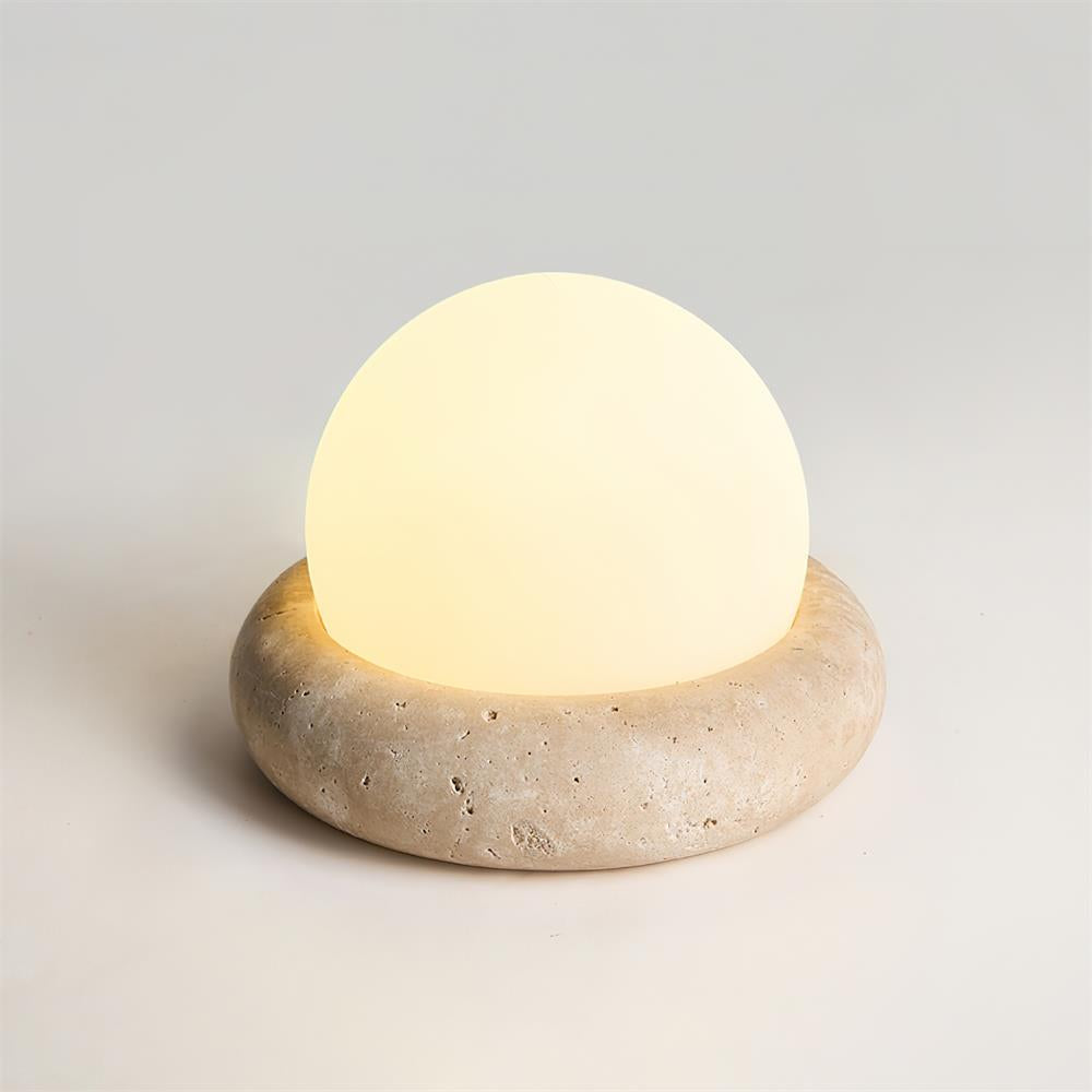 Travertine Glow | Stylish Rechargeable Cordless Table Lamp with Color Modes 0