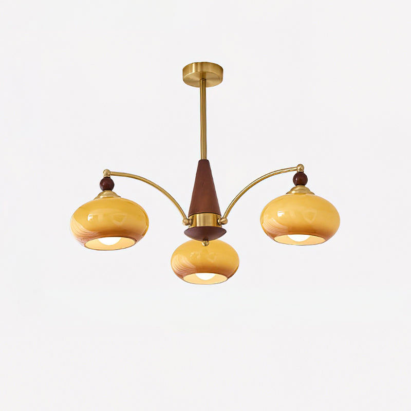 Victorian Charm | Elegant Classic Wood and Brass Dining Room Chandelier 0