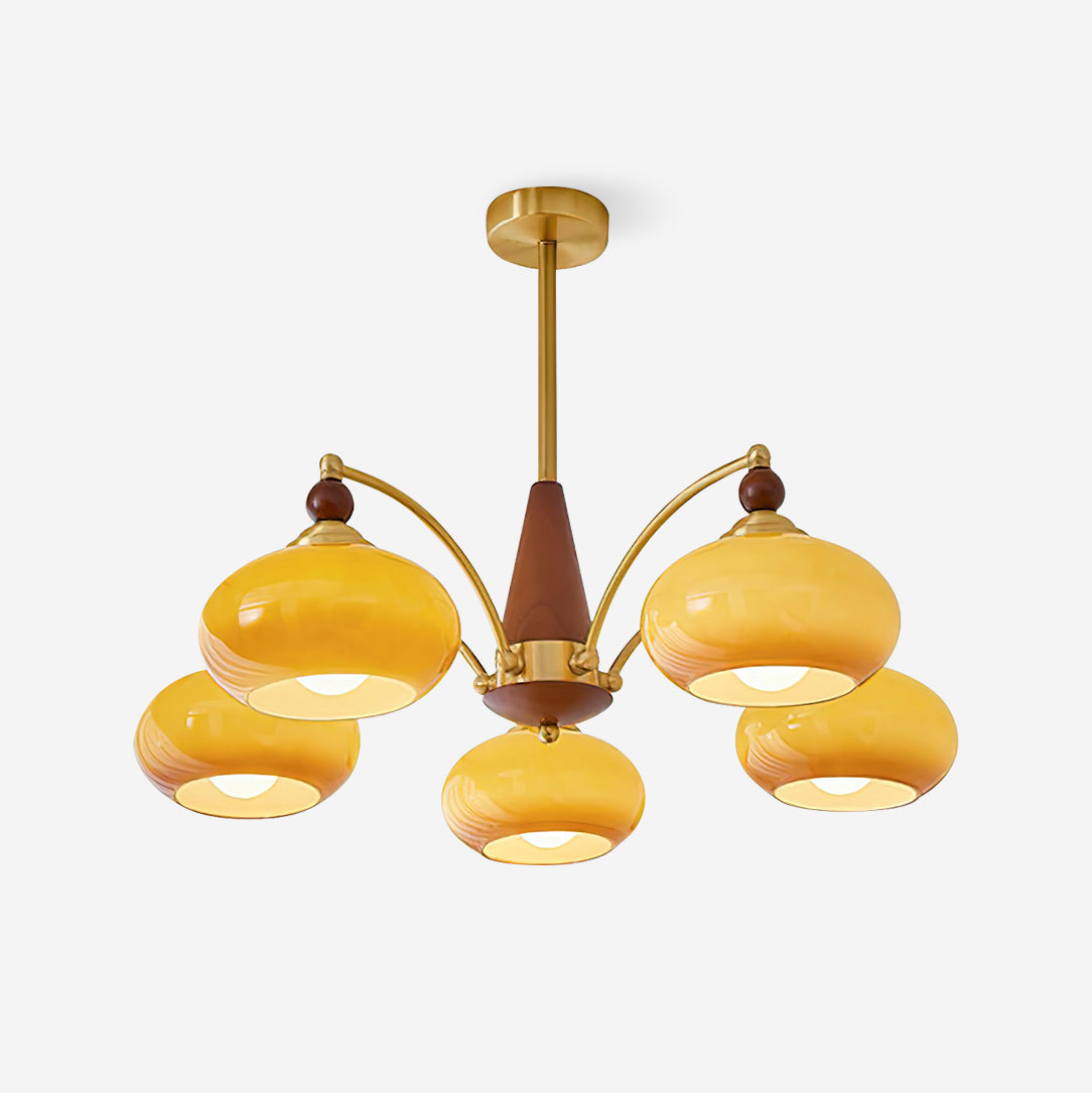 Victorian Charm | Elegant Classic Wood and Brass Dining Room Chandelier 1