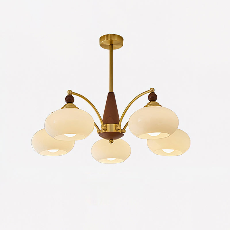 Victorian Charm | Elegant Classic Wood and Brass Dining Room Chandelier 10