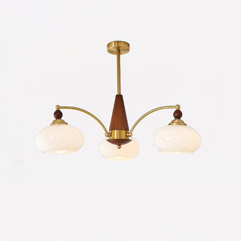 Victorian Charm | Elegant Classic Wood and Brass Dining Room Chandelier 11