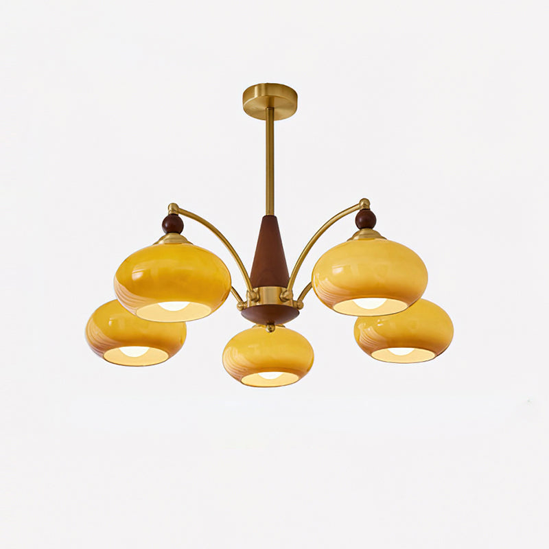 Victorian Charm | Elegant Classic Wood and Brass Dining Room Chandelier 12