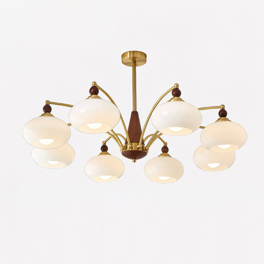 Victorian Charm | Elegant Classic Wood and Brass Dining Room Chandelier 9