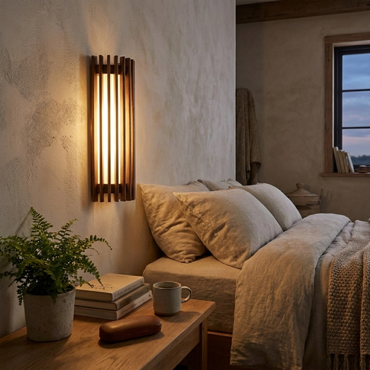 WalnutGlow Modern Wall Sconce in lifestyle setting